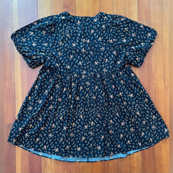 NWT Madewell Black Floral Mini Dress Plus 18W - Picture 4 of 4